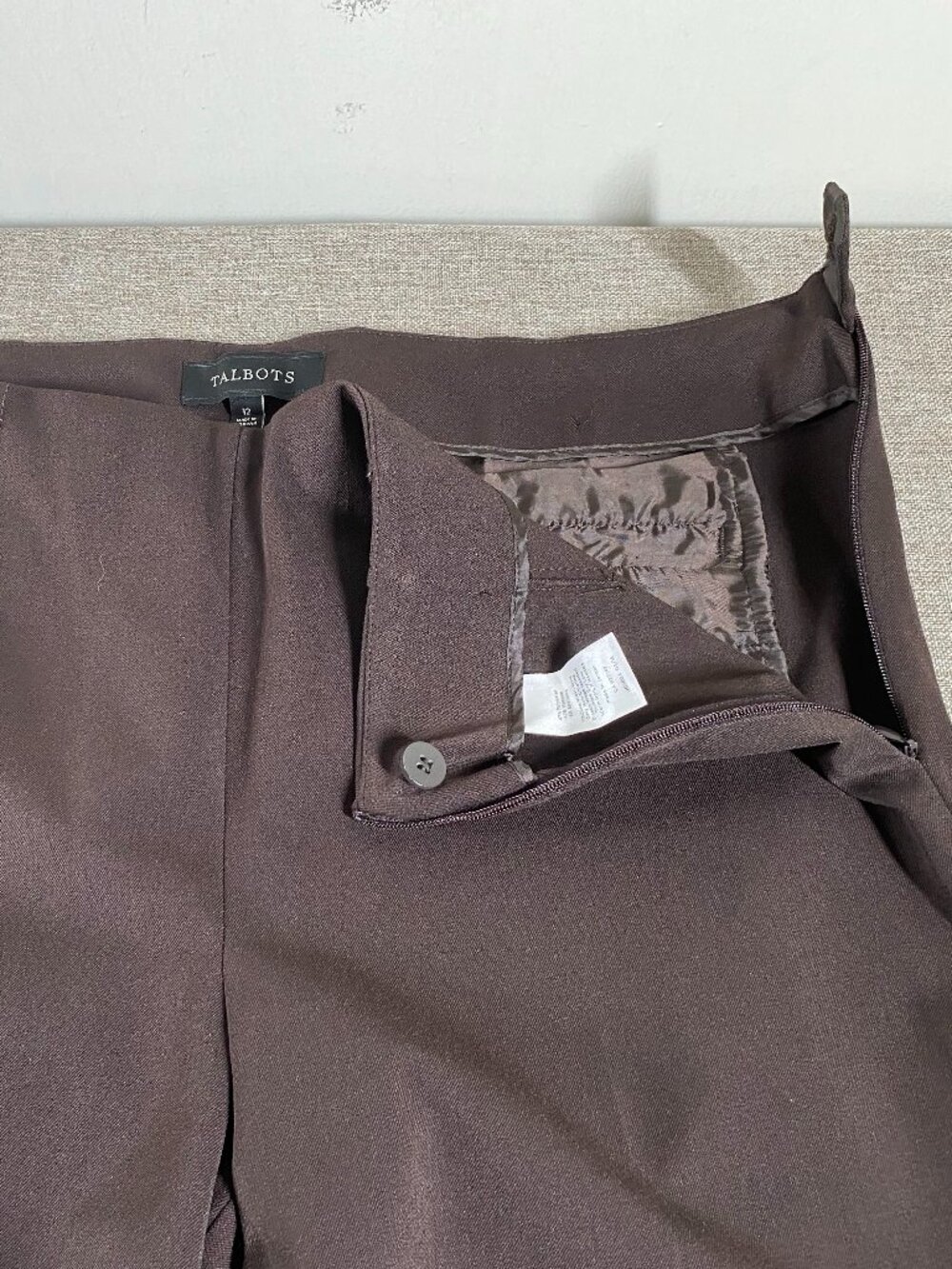 Talbots Dress Pants Women's 12 Mid Rise Brown Office Career NWT - Picture 4 of 14